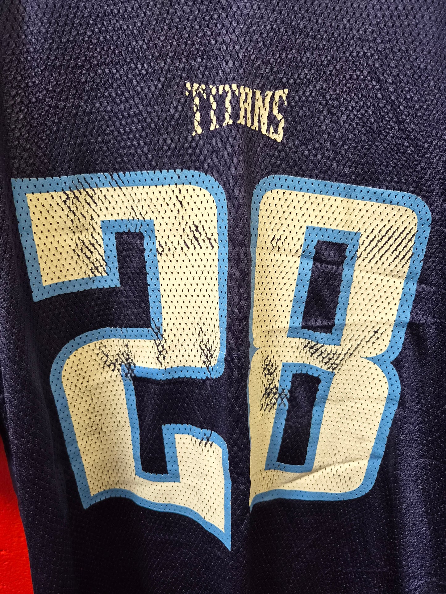 Reebok Tennessee Titans NFL Jersey, #28 Johnson, Blue, Size XXL