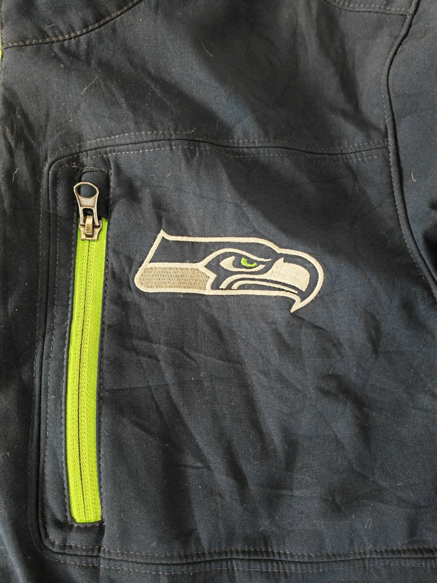NFL Seattle Seahawks Full Zip Jacket, Navy Blue, Size Medium