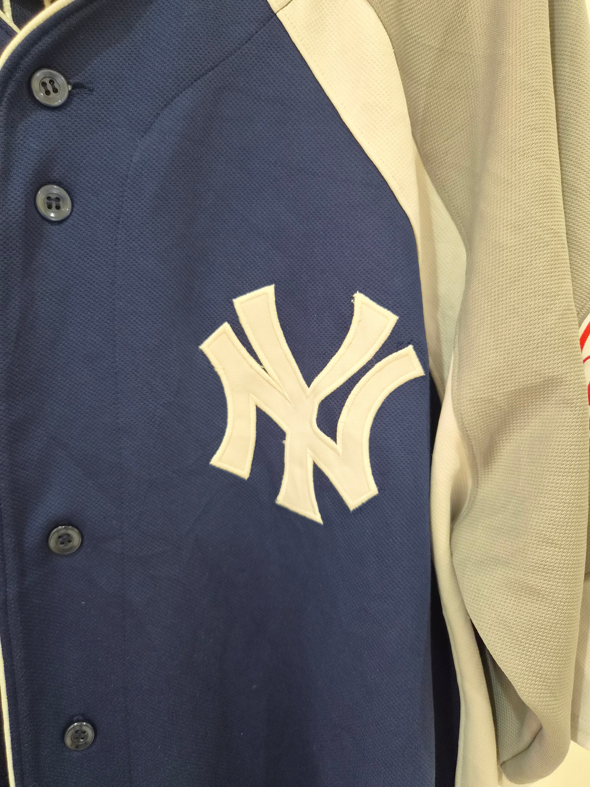 Majestic New York Yankees Baseball Jersey, #2 Jeter, Navy, Size XL/XXL