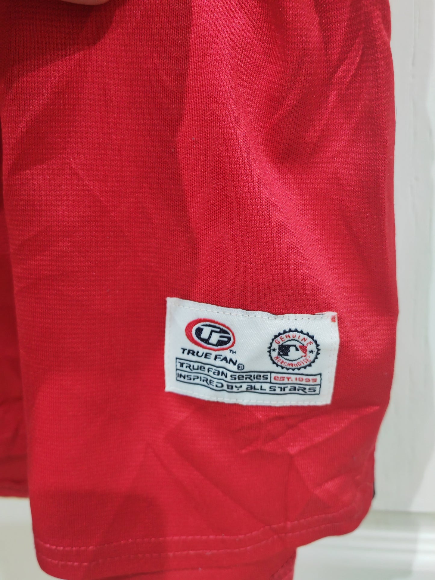 MLB True Fan Cincinnati Red Baseball Jersey, Red, Size XXL