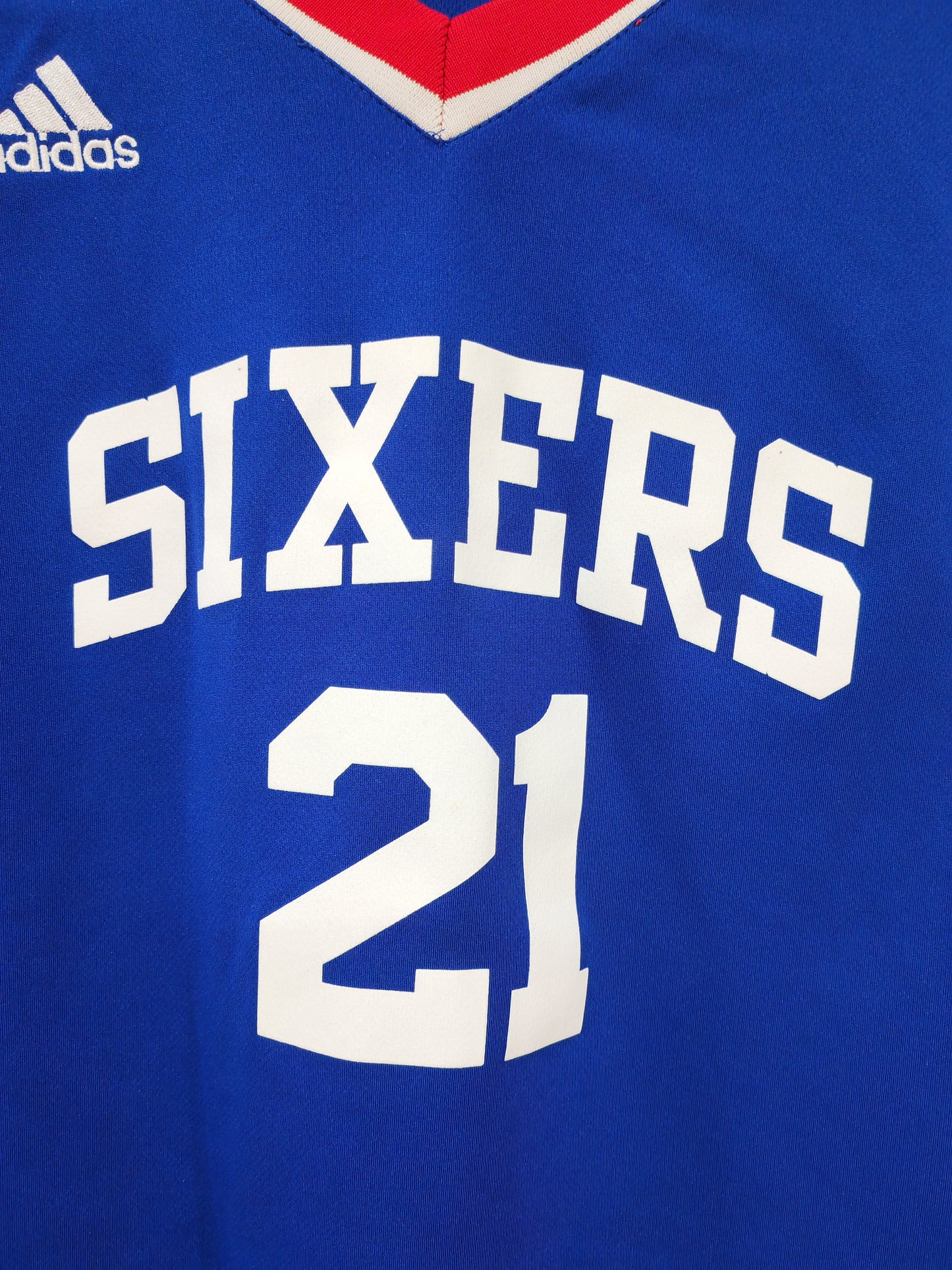 Youth Adidas Philadelphia 76ers NBA Jersey, #21 Embiid, Blue, Size Youth Large