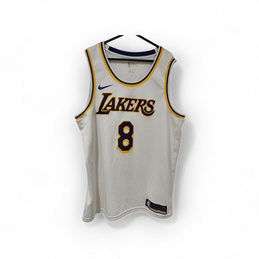 Nike Los Angeles Lakers NBA Swingman Jersey, #8 Bryant, White, Size XL
