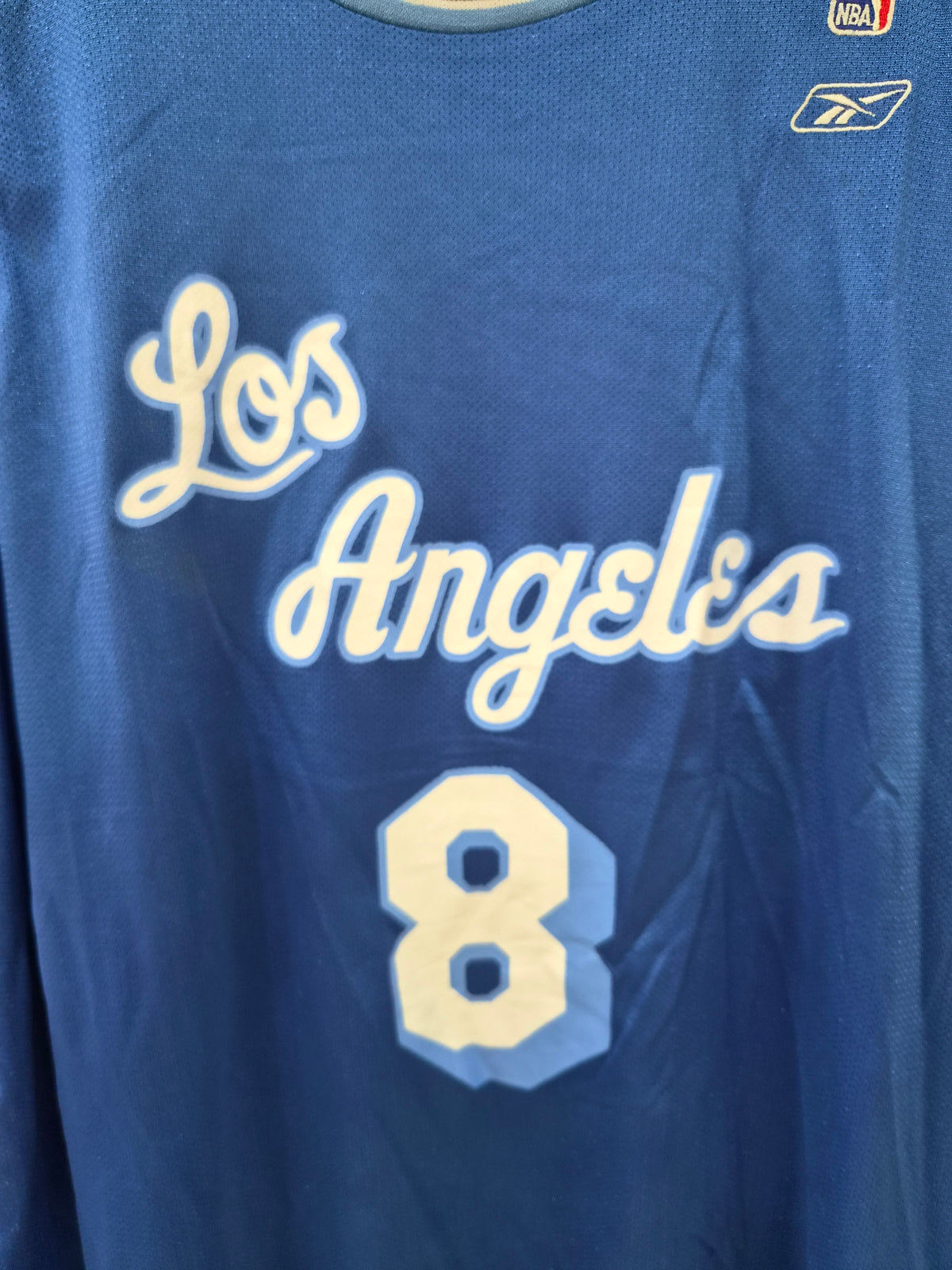 Reebok Los Angeles Lakers NBA Basketball Jersey, #8 Bryant, Blue, Size XXL