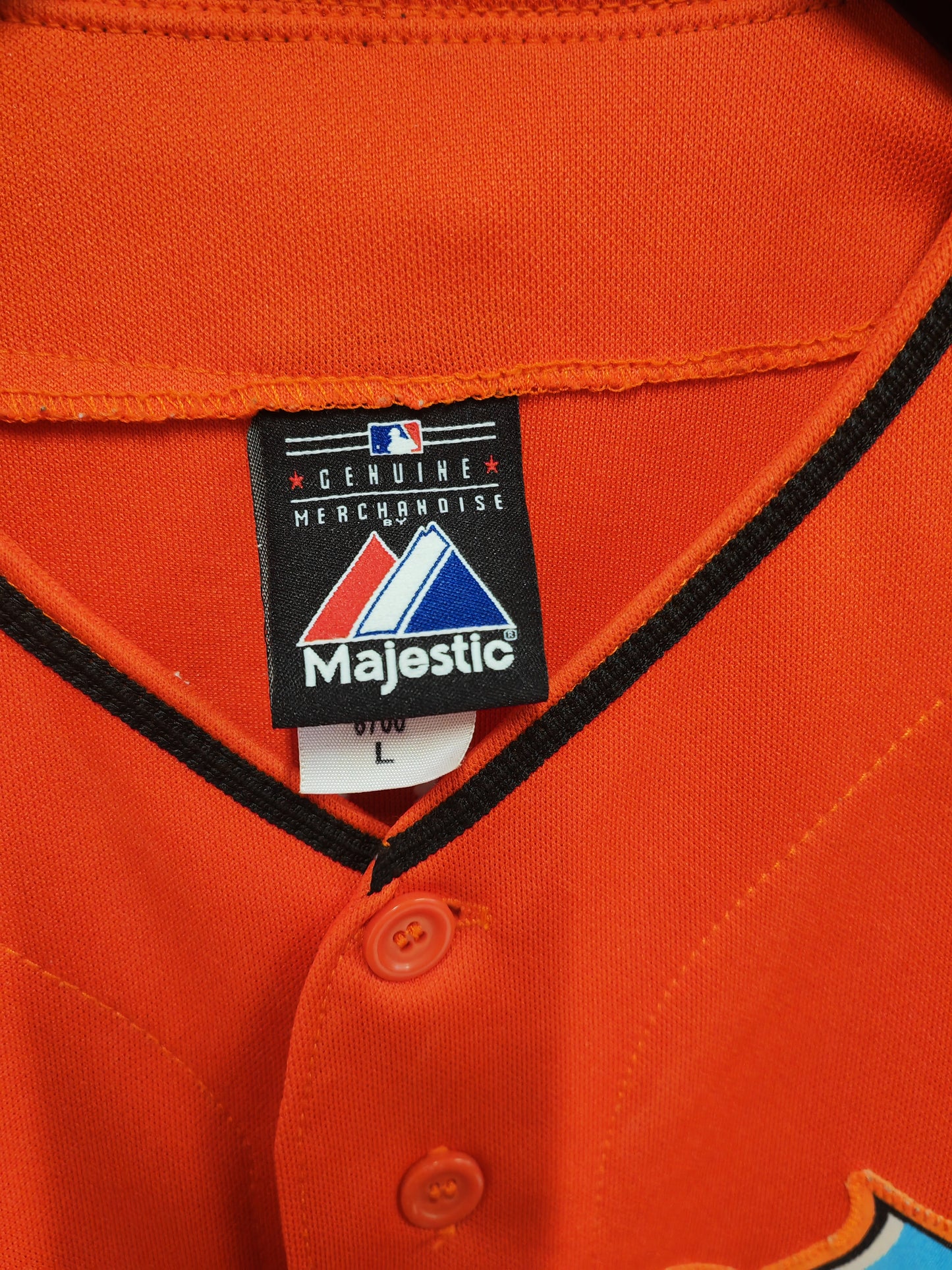 Majestic Miami Marlins MLB Baseball Jersey, #2 Ramirez, Orange, Size Large