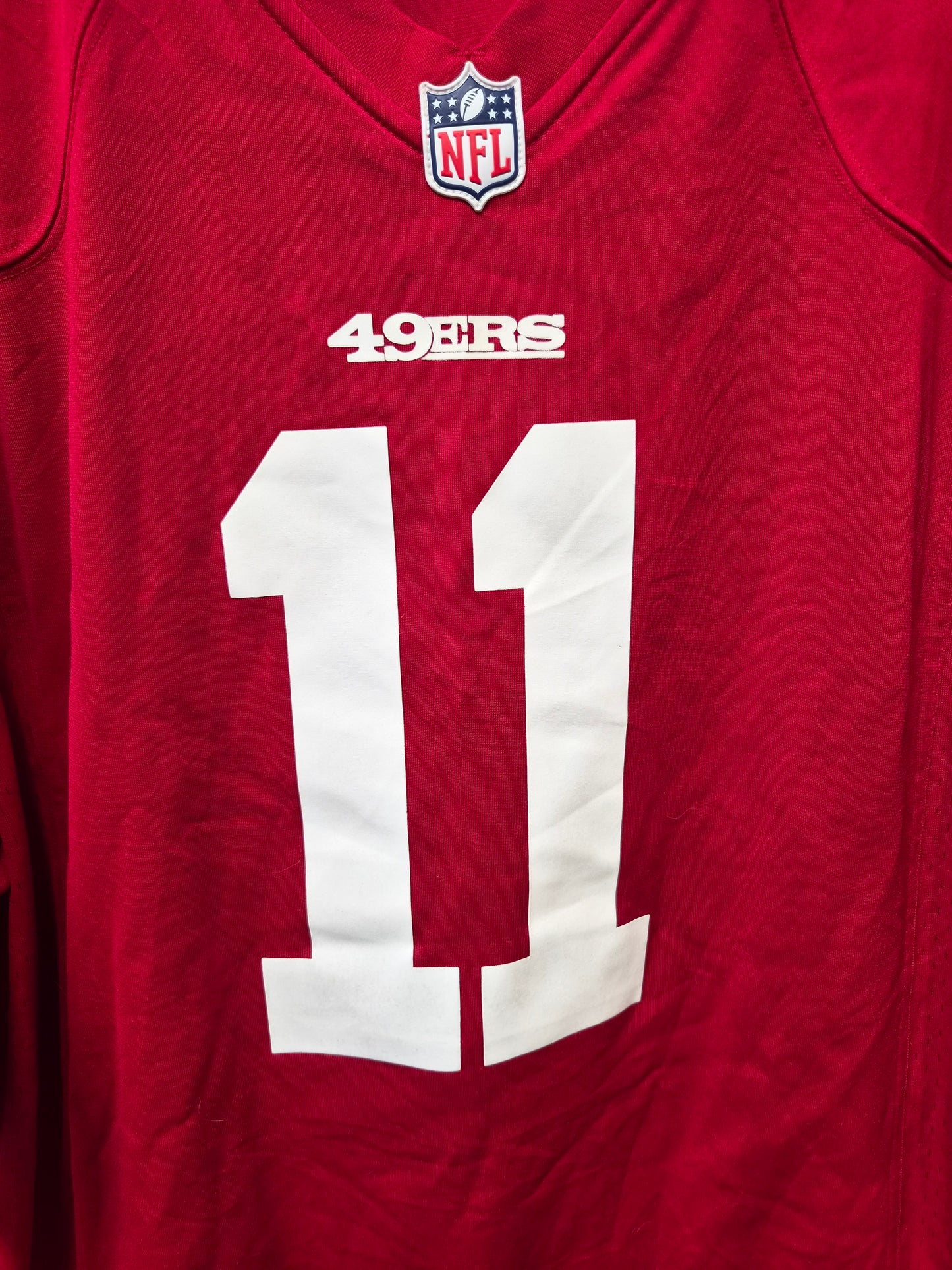 Nike San Francisco 49ers NFL Jersey, #11 Smith, Red, Size XL