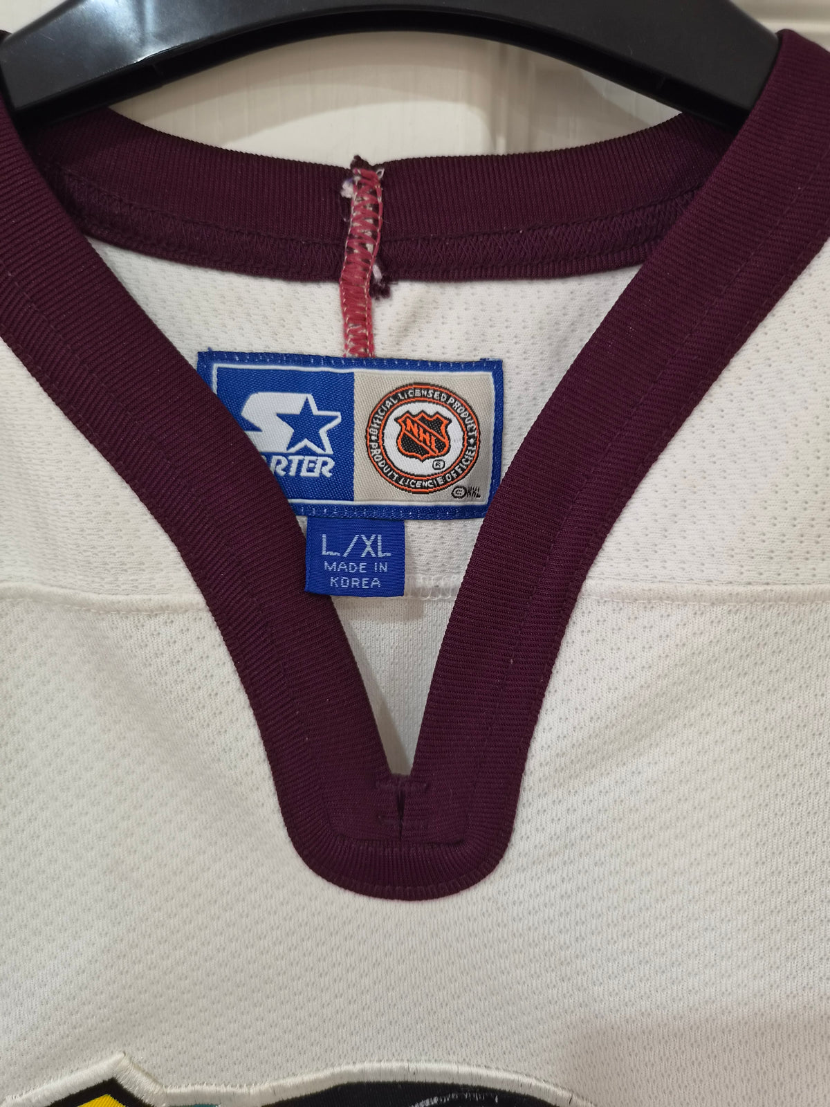 Youth Starter Mighty Ducks Of Anaheim NHL Hockey Jersey, White, Size YL/XL