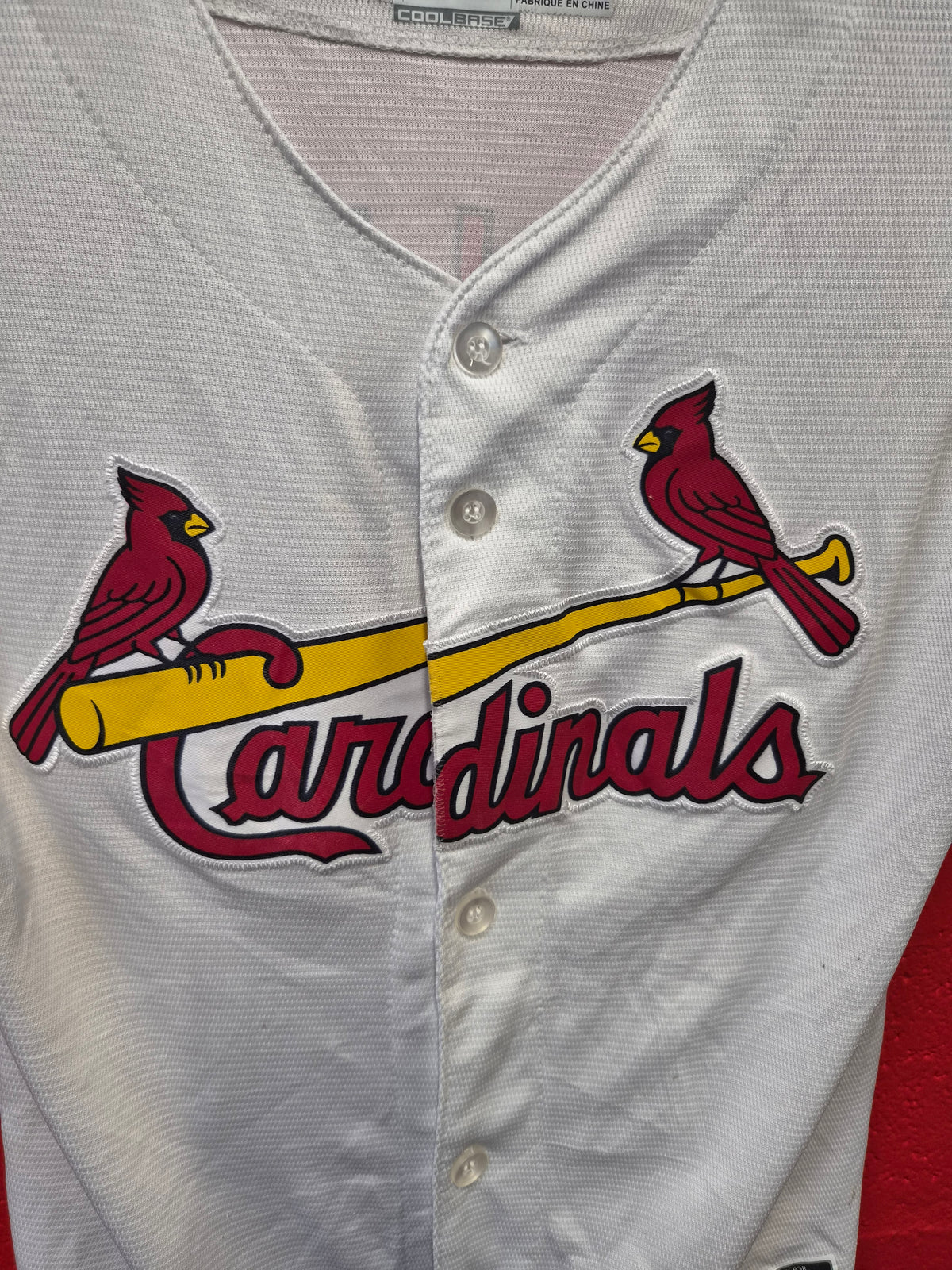Youth Majestic St Louis Cardinals MLB Baseball Jersey, #4 Molina, White, Size YM