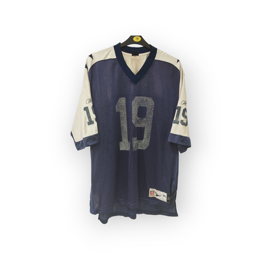 Reebok Throwback Dallas Cowboys NFL Jersey, #19 K. Johnson, Navy Blue, Size XXL