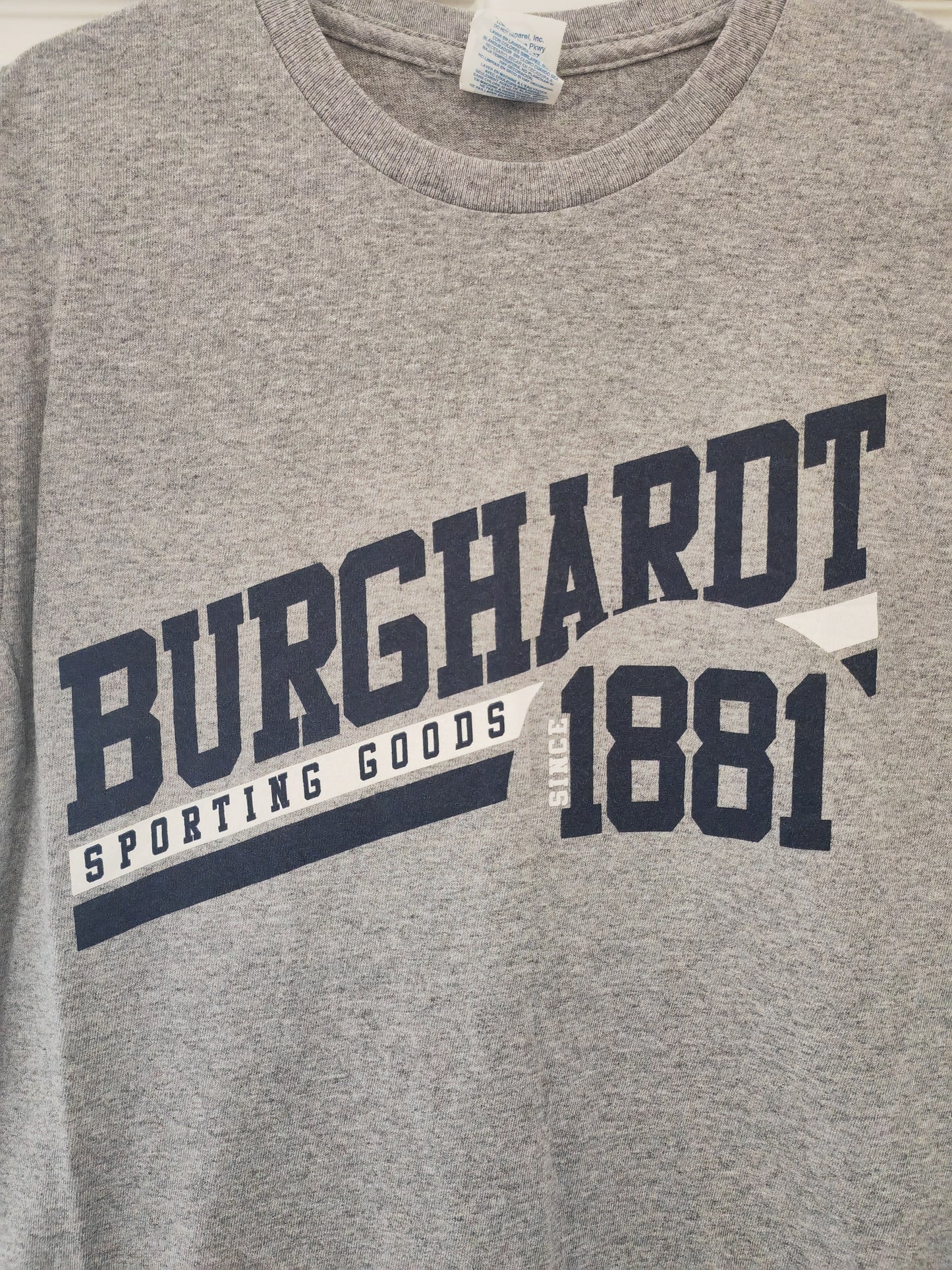 Delta Pro Weight Burghardt Sporting Goods Short Sleeve T Shirt, Grey, Size Small