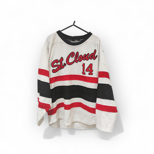 Youth Gemini St. Cloud State University Hockey Jersey, White, Size YXL