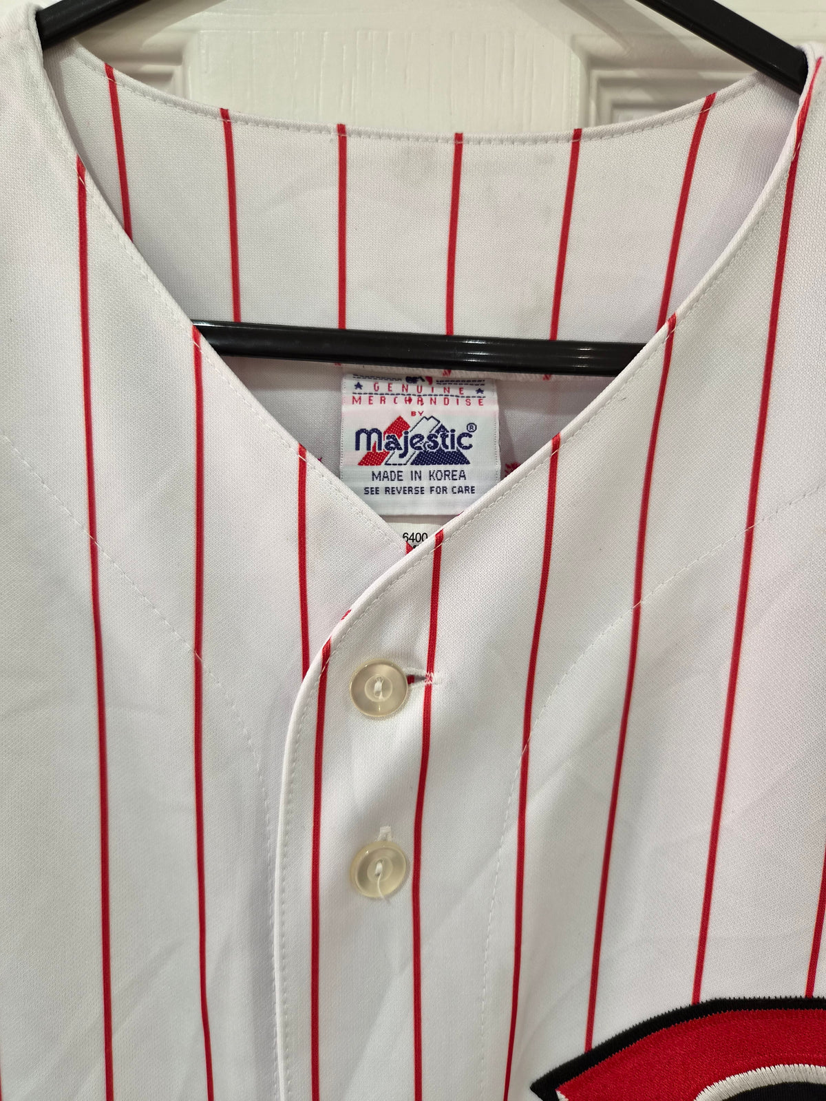 Majestic Cincinnati Reds MLB Baseball Jersey, #30 Griffey, White/Black/Red, XL