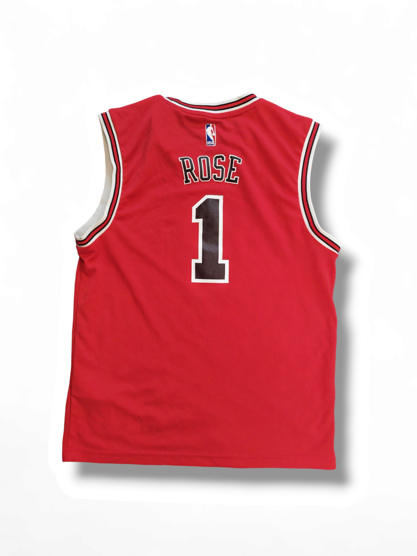 Adidas Chicago Bulls NBA Basketball Jersey, #1 Rose, Red, Size Medium