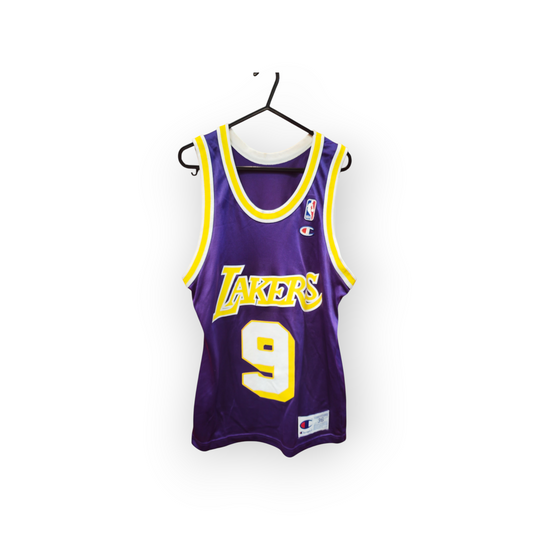 Champion Los Angeles Lakers NBA Jersey, #9 Van Exel, Purple, Size 36 XS/S