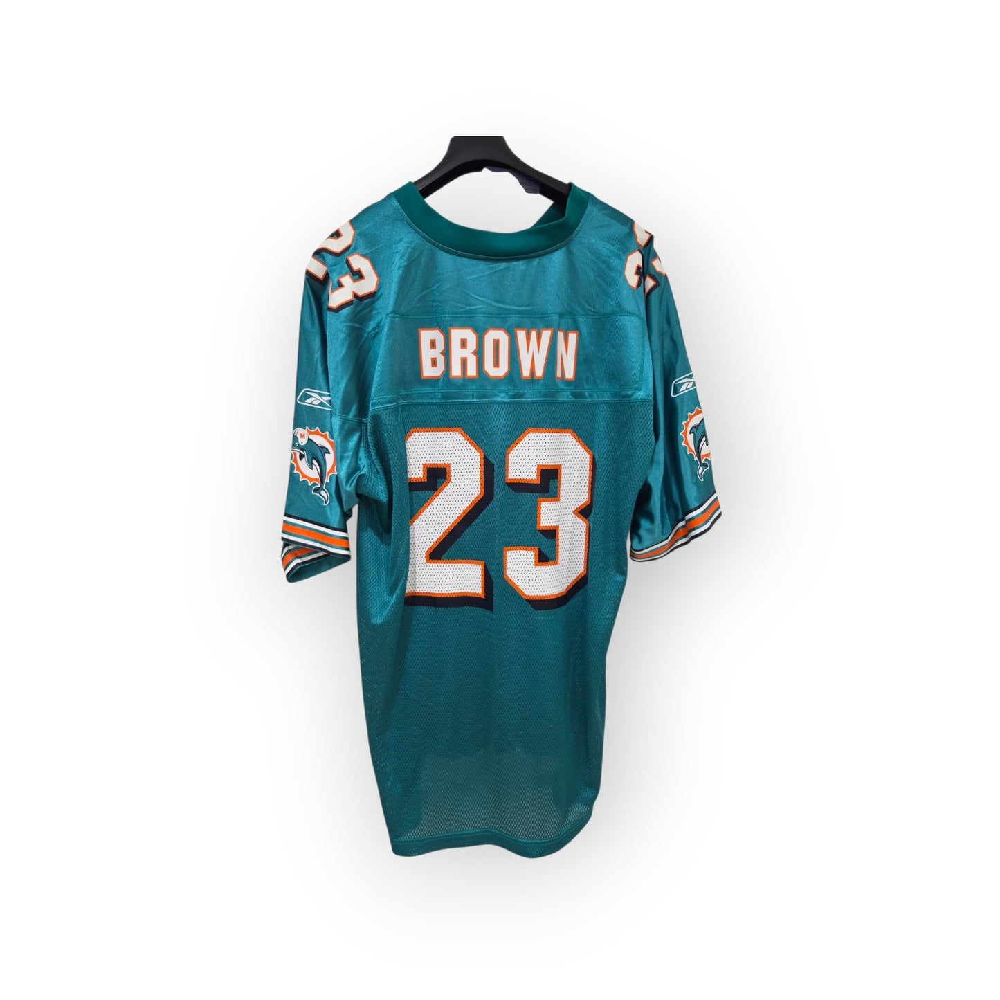Reebok Miami Dolphins NFL Jersey, #23 Brown, Turquoise, Size XL