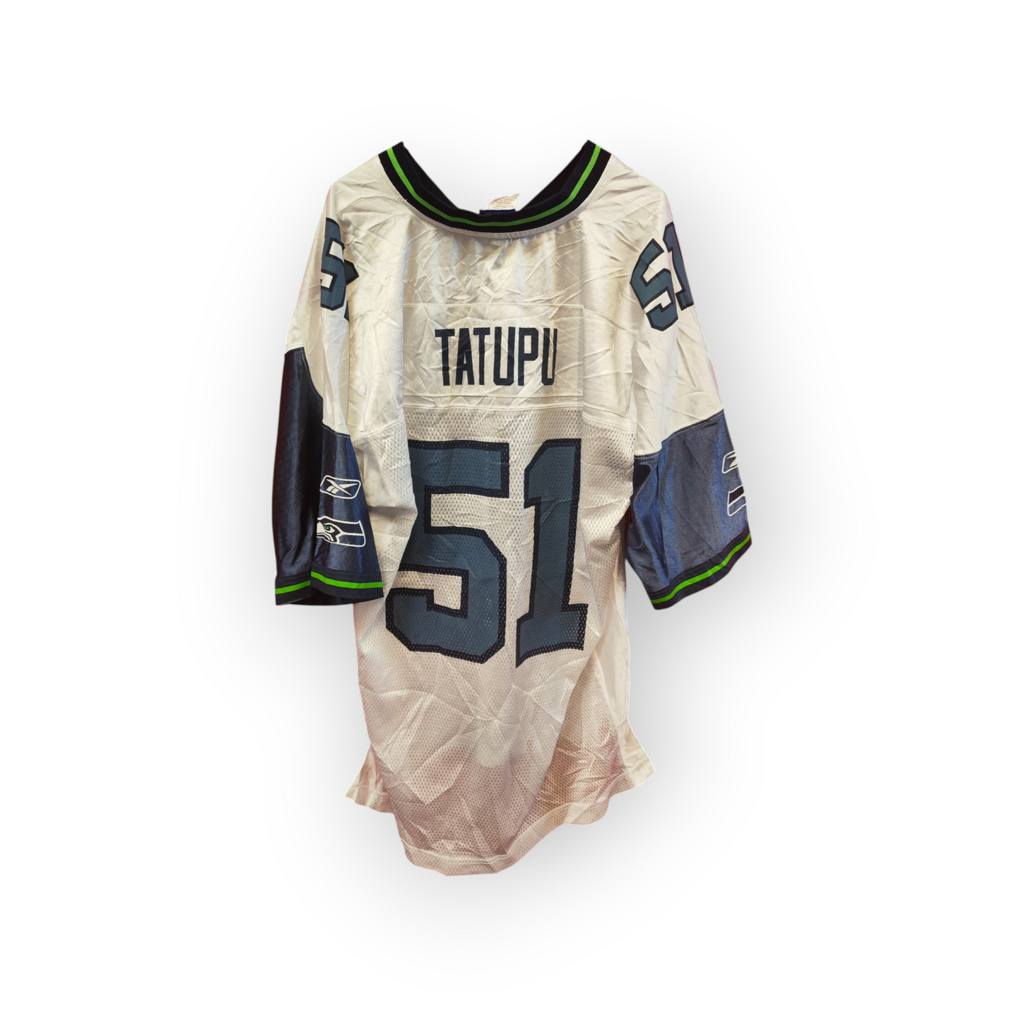 Reebok Seattle Seahawks NFL Jersey, #51 Tatupu, White, Size Large