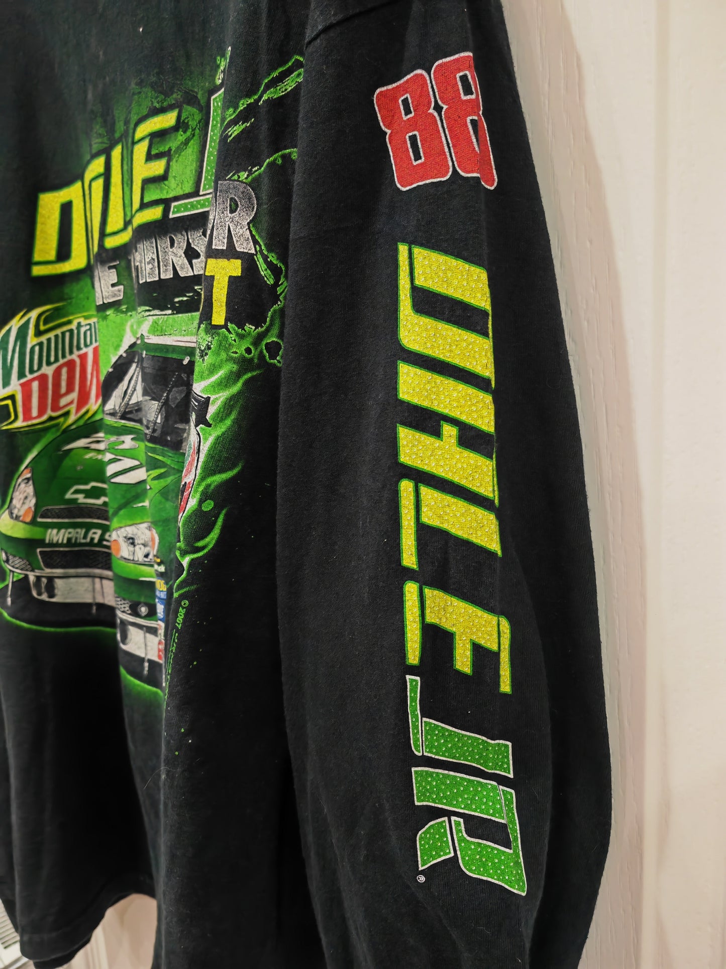 Jr Nation Dale Earnhardt Jr NASCAR Long Sleeve T Shirt, Black, Size XL