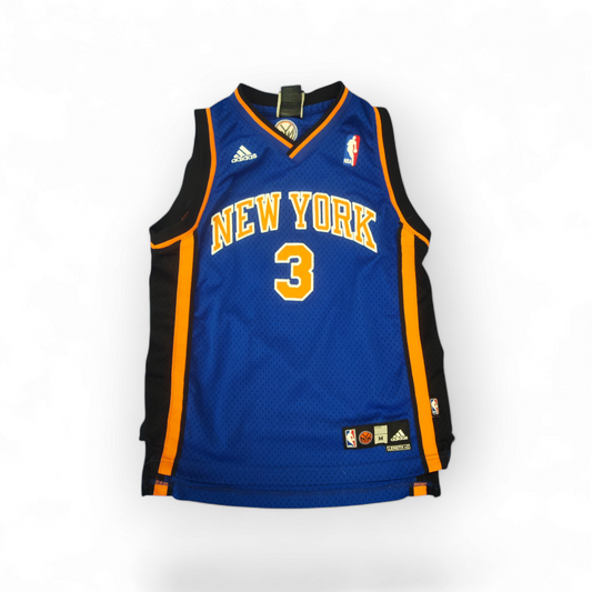 Youth Adidas New York Knicks NBA Basketball Jersey, #3 Marbury, Blue, Size YM