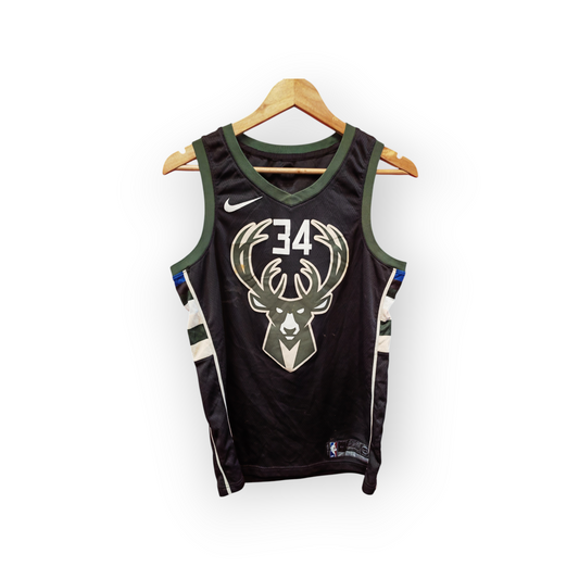 Nike Milwaukee Bucks NBA Jersey, #34 Antetokounmpo, Black, Size Medium