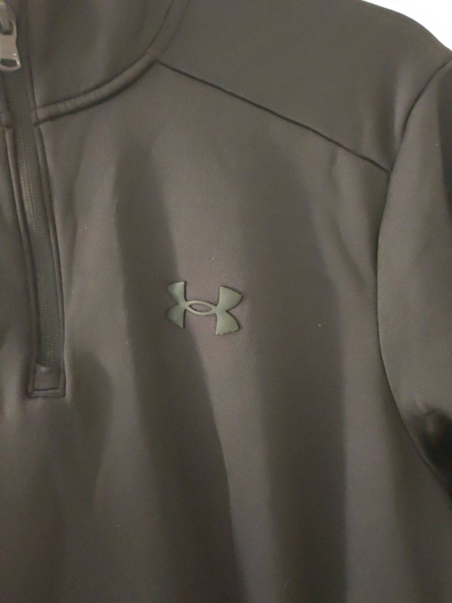 Under Armour 1/4 Zip Long Sleeve Training Sweatshirt, Black, Size Medium