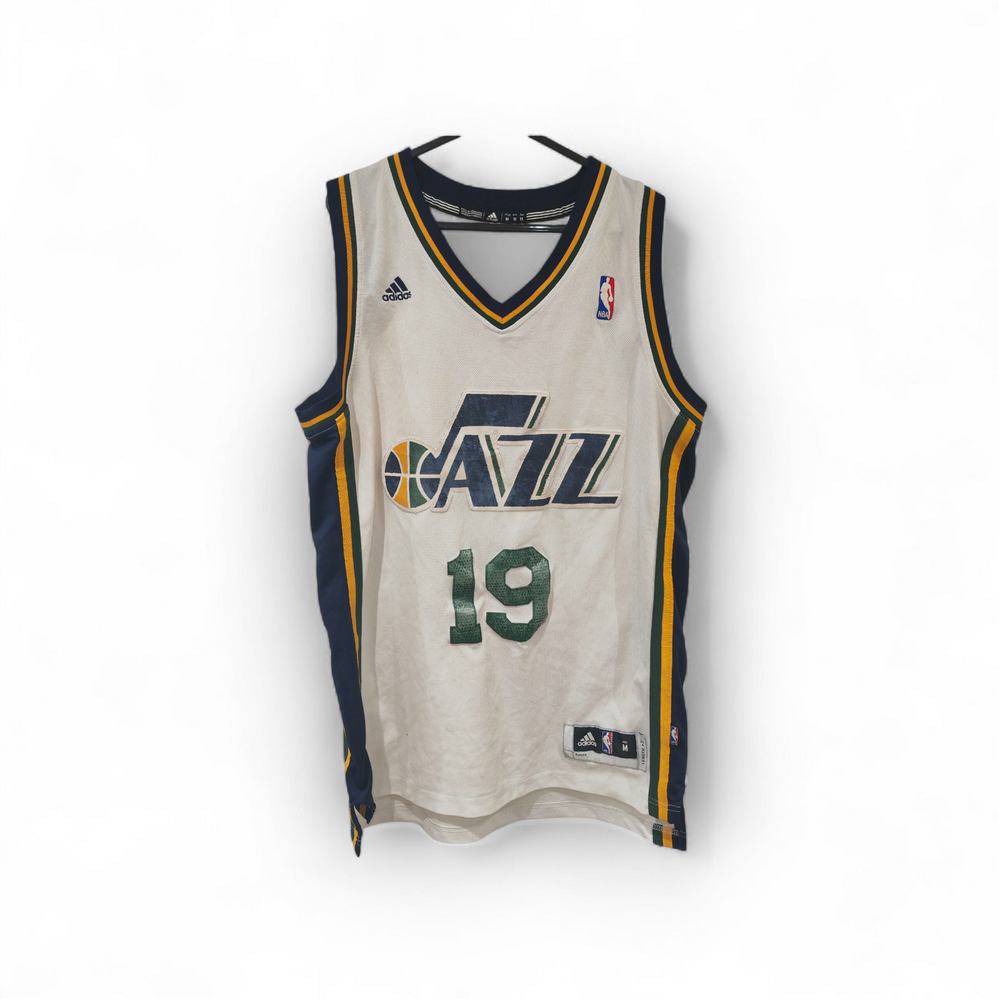 Adidas Utah Jazz NBA Basketball Jersey, #19 Bell, White, Size Medium