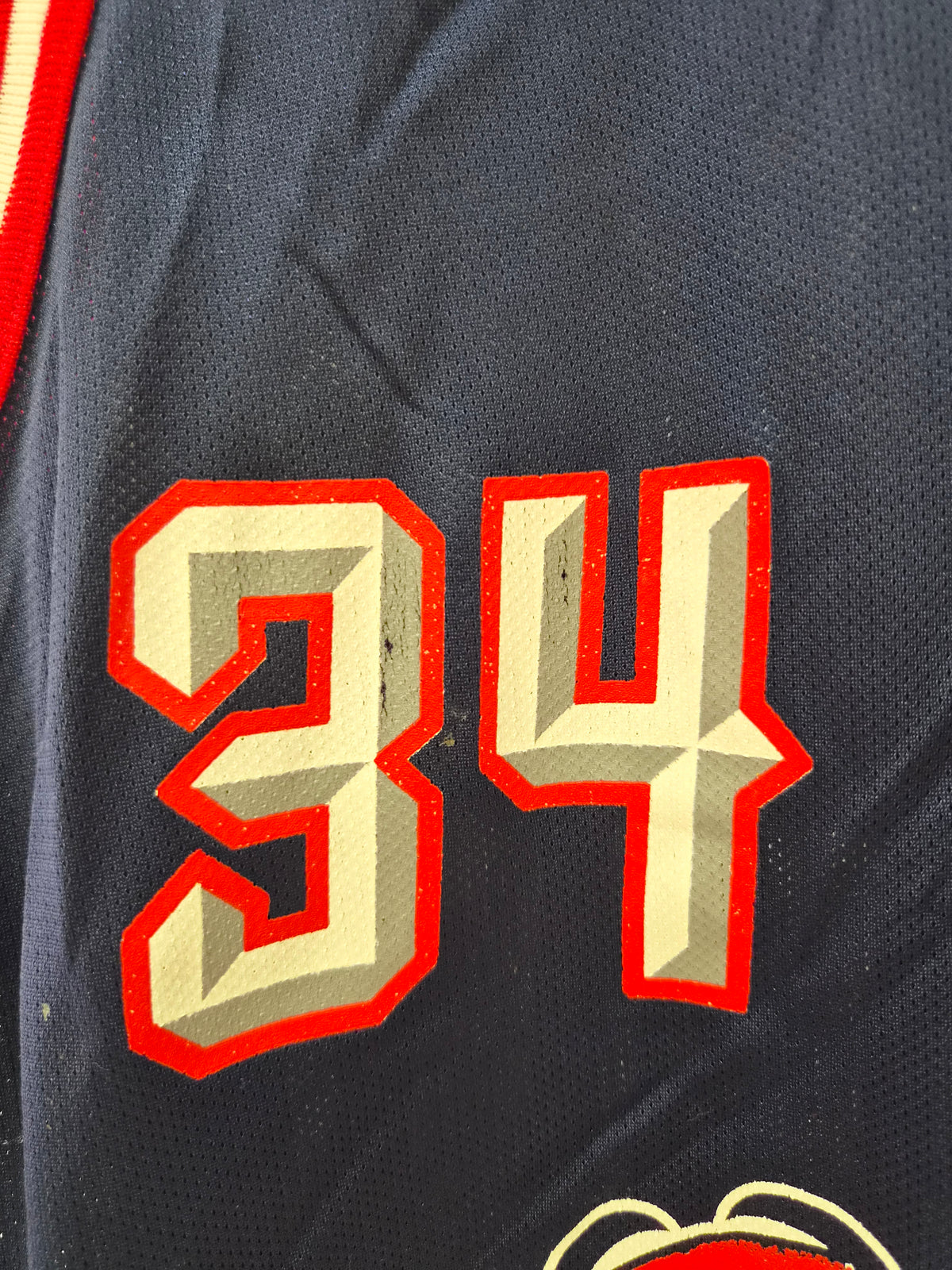 Champion Houston Rockets NBA Jersey, #34 Olajuwon, Navy Blue, Size 44 M/L