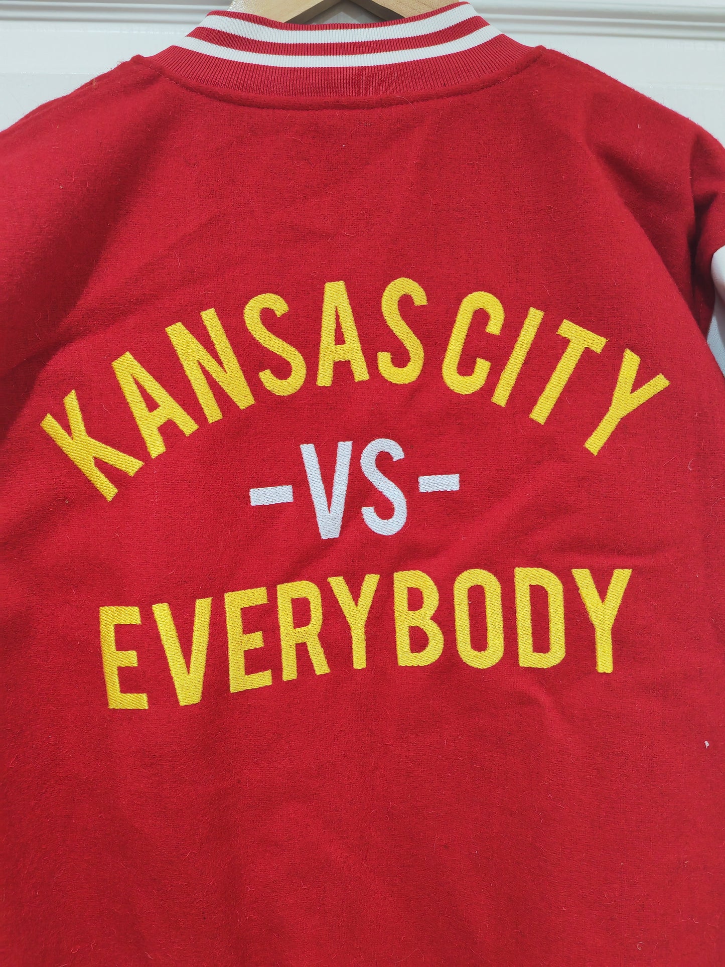 Grind Addict Co Kansas City Chiefs, Kansas City Vs Everybody Letterman Jacket, Local KC Company, Large
