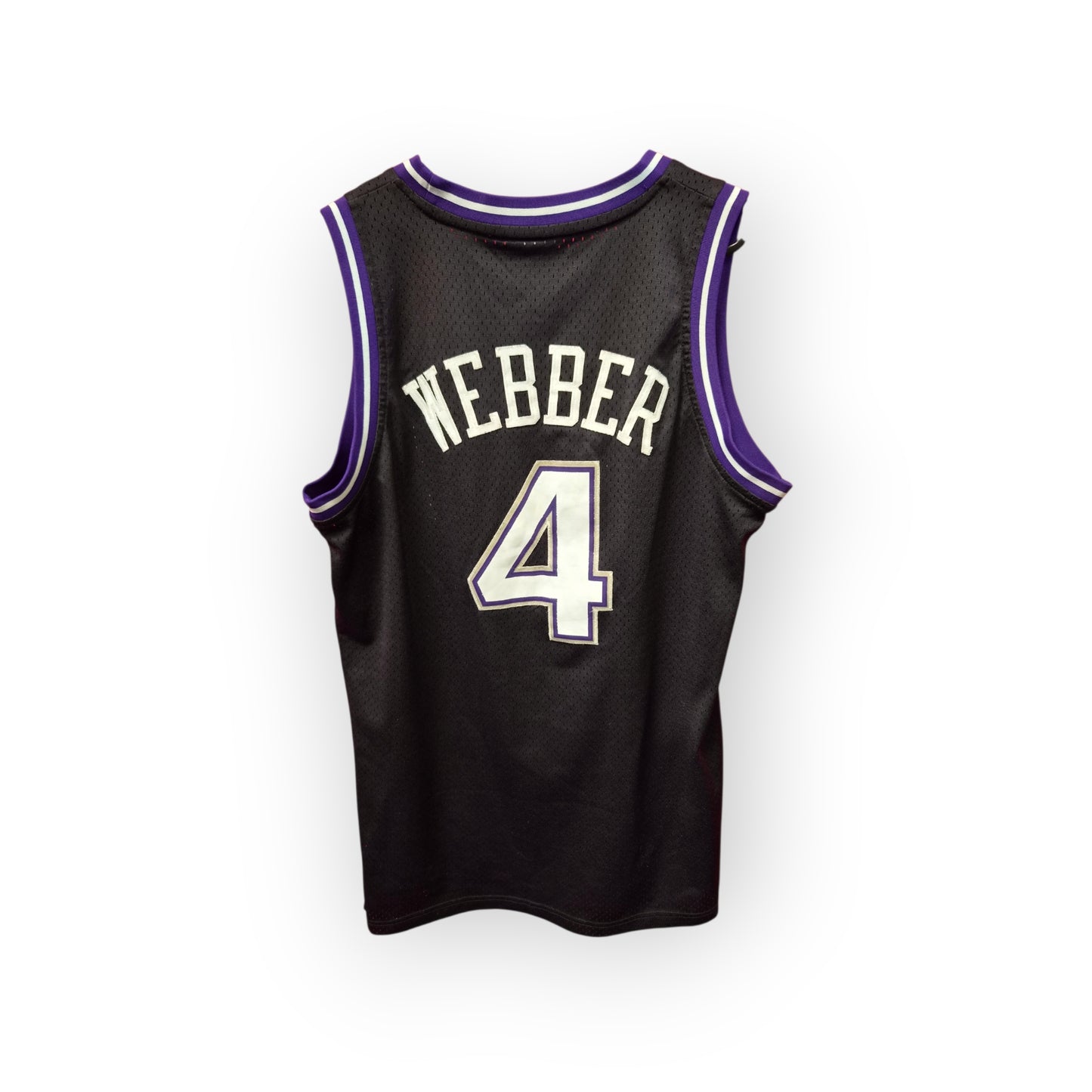 Adidas Hardwood Classics Sacramento Kings NBA Jersey, #4 Webber, Black, Size Medium+2 Length
