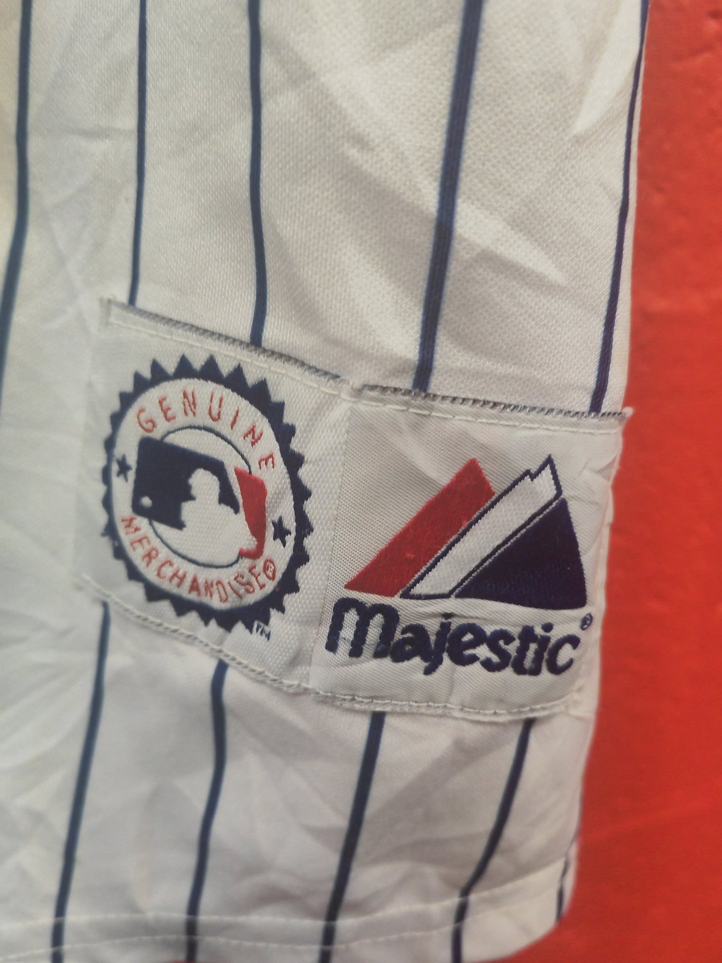 Majestic New York Mets MLB Baseball Jersey, #57 Santana, White/Blue, Size XL/XXL