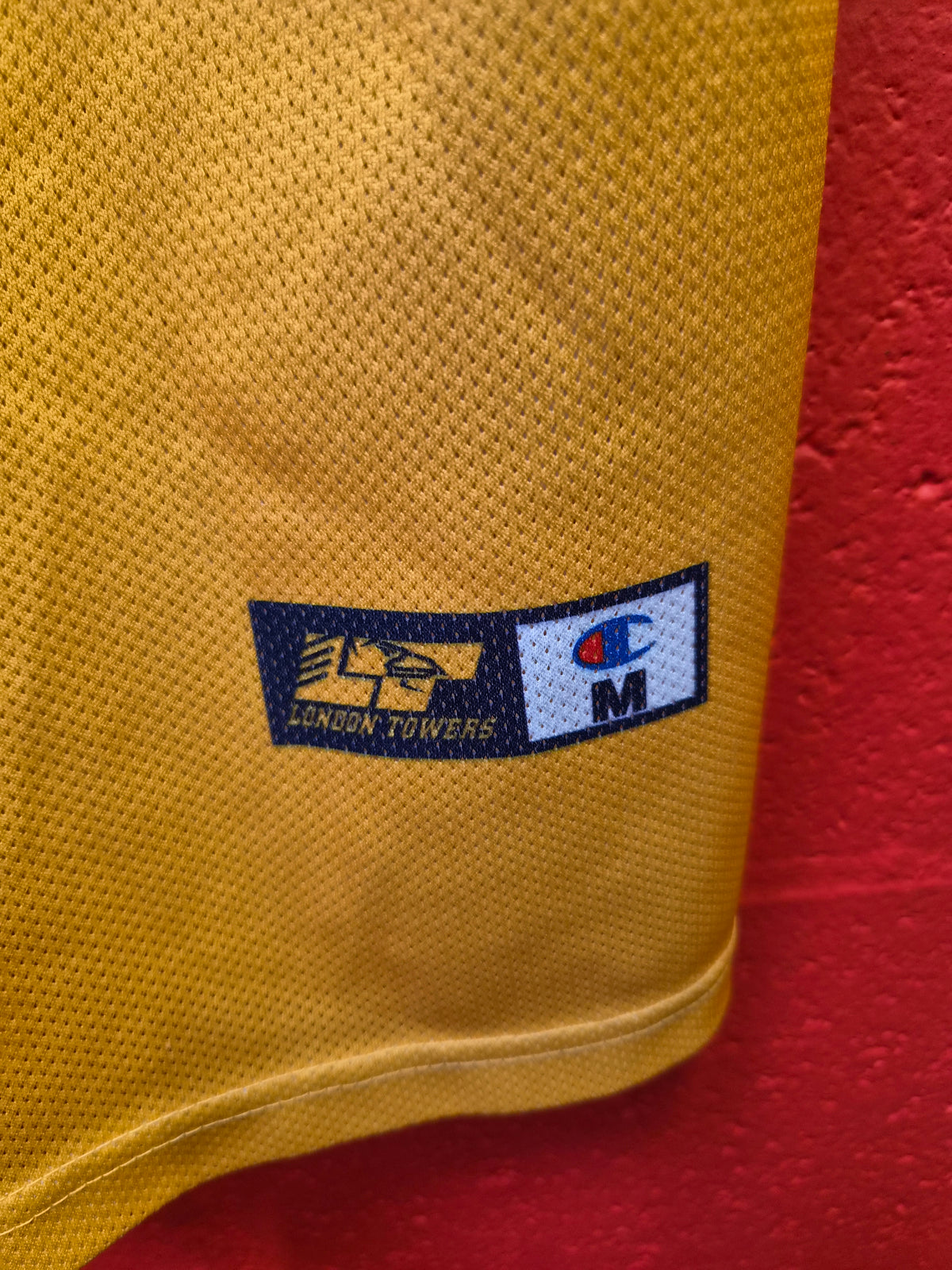 Champion London Towers Vintage BBL Basketball Jersey, Yellow, Size Medium