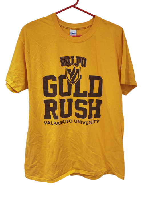 Gildan Valparaiso University Short Sleeve T Shirt, Yellow, Size Large