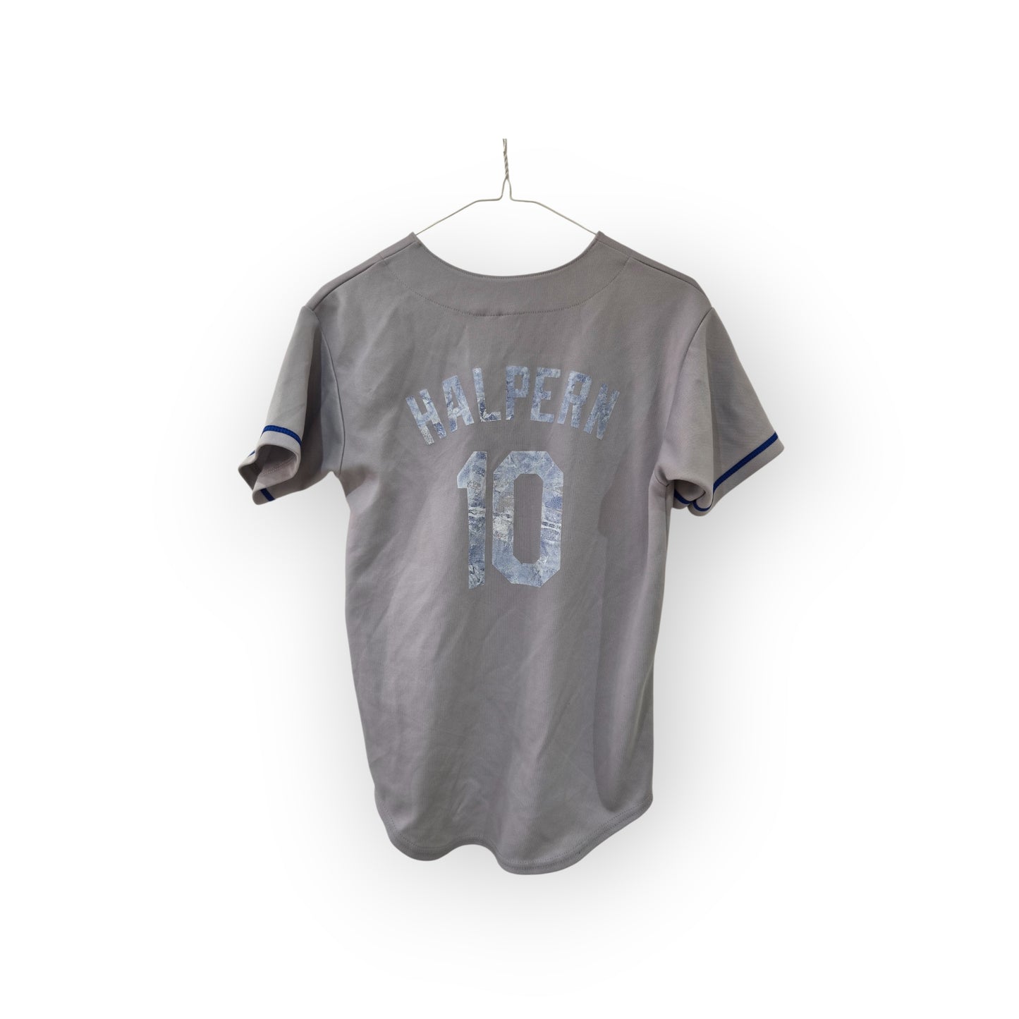 Youth Majestic Los Angeles Dodgers MLB Jersey, #10 Halpern, Grey, Size YM/L