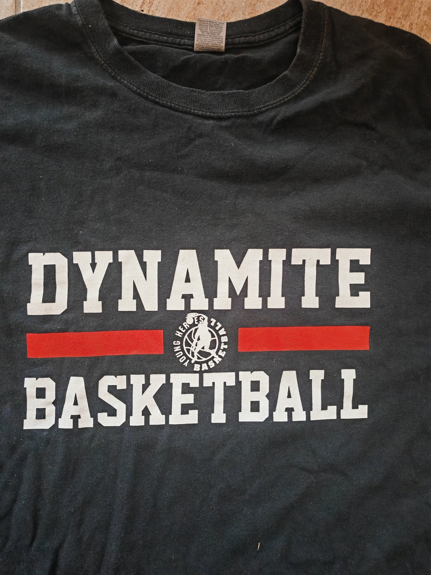 Gildan Dynamite Basketball T Shirt, Black, Size L/XL, Size Tag Missing