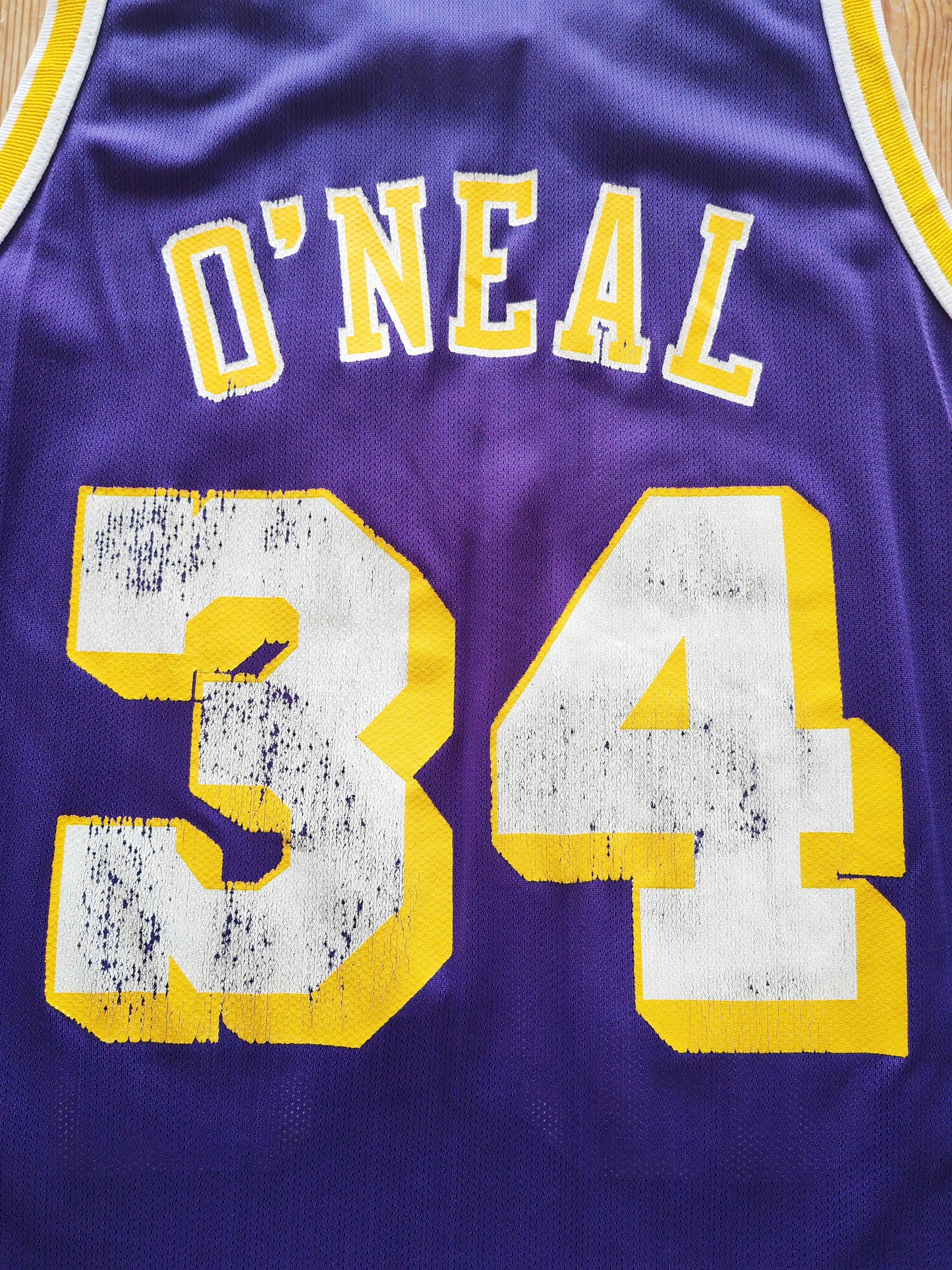 Vintage Champion Los Angeles Lakers NBA Jersey, #34 O'Neal, Purple, Size Medium