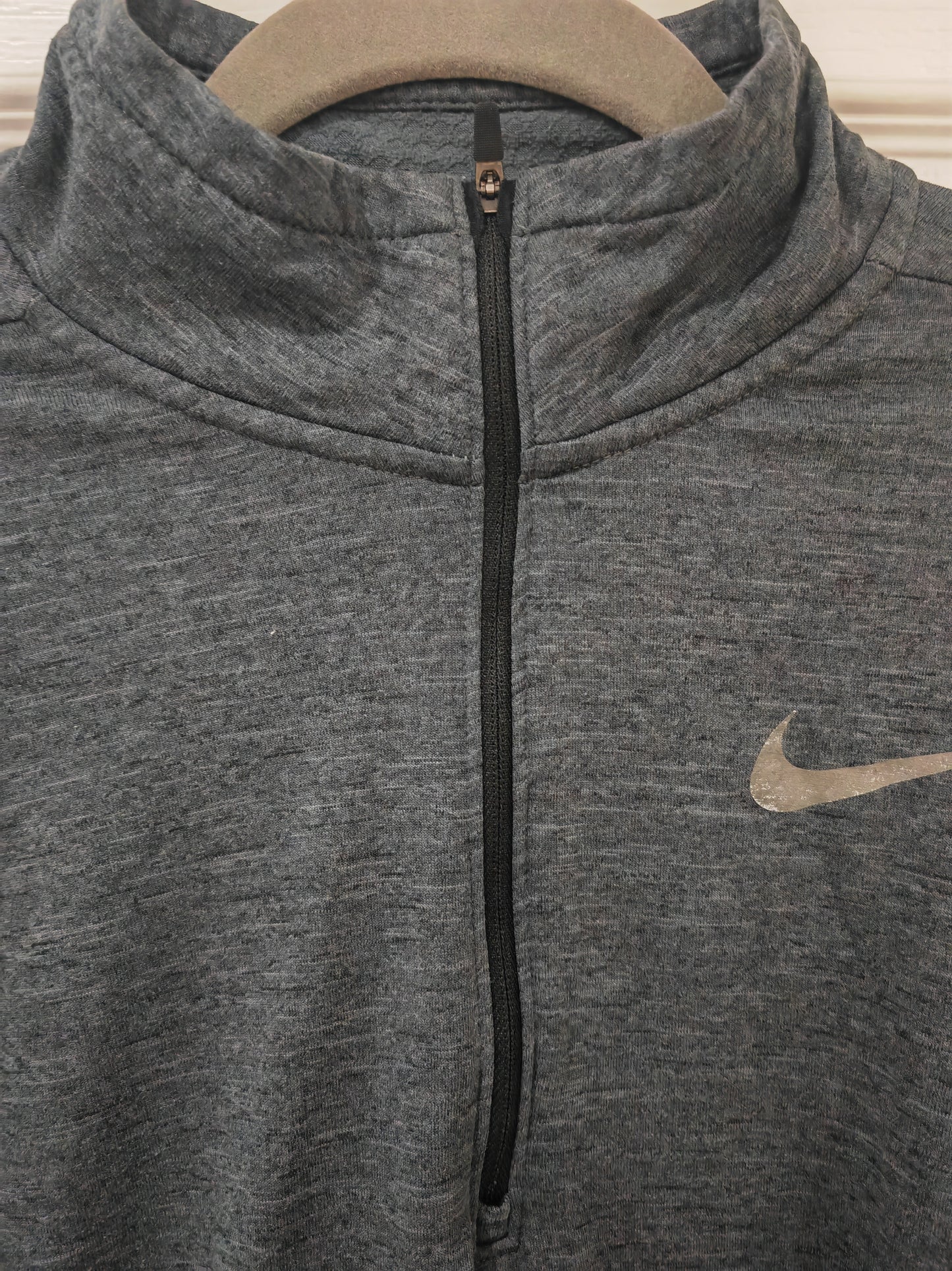 Nike Running Long Sleeve 1/4 Zip Sweatshirt, Grey, Size Medium