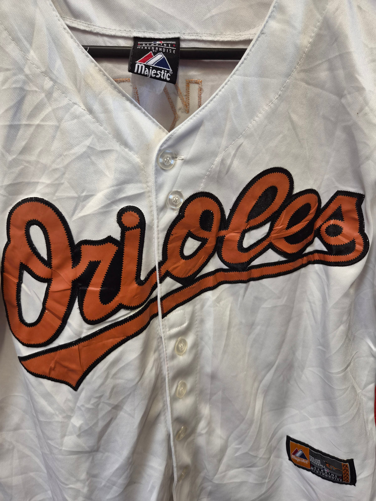 Women's Majestic Baltimore Orioles MLB Baseball Jersey. #21 Markakis, White, S/M