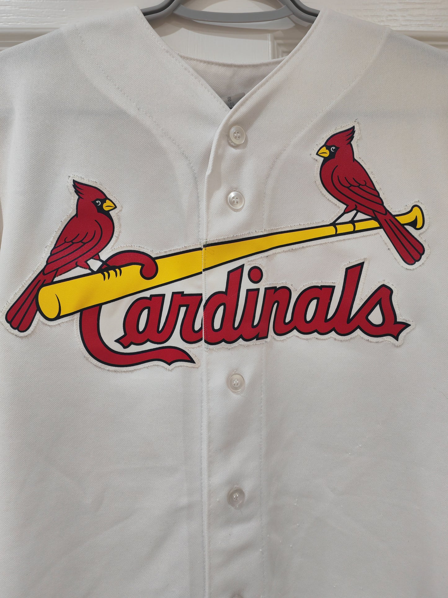 Majestic St Louis Cardinal's MLB Baseball Jersey, White, Size Small