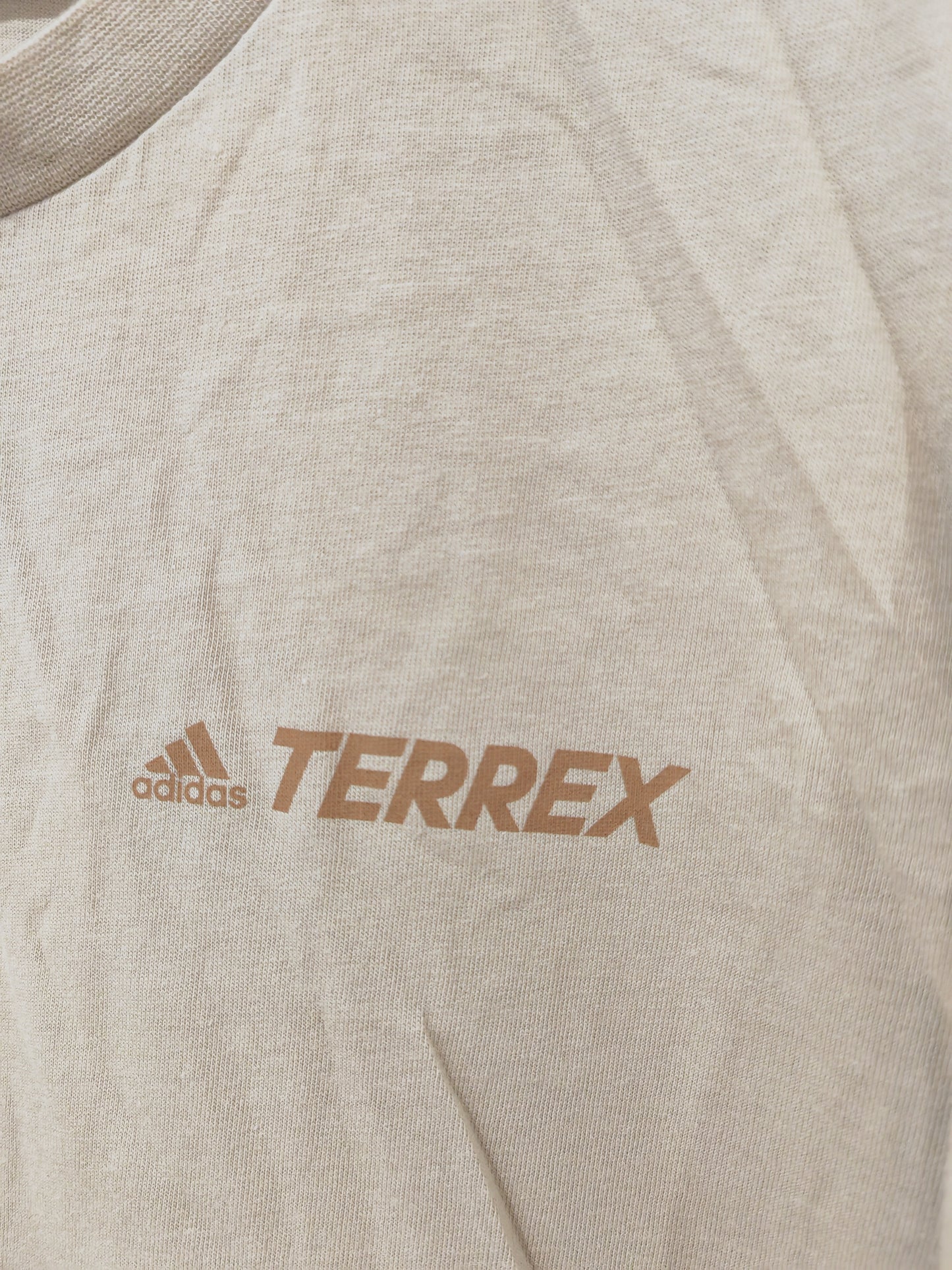 Adidas Terrex Shirt Sleeve T Shirt, Beige, Size Large
