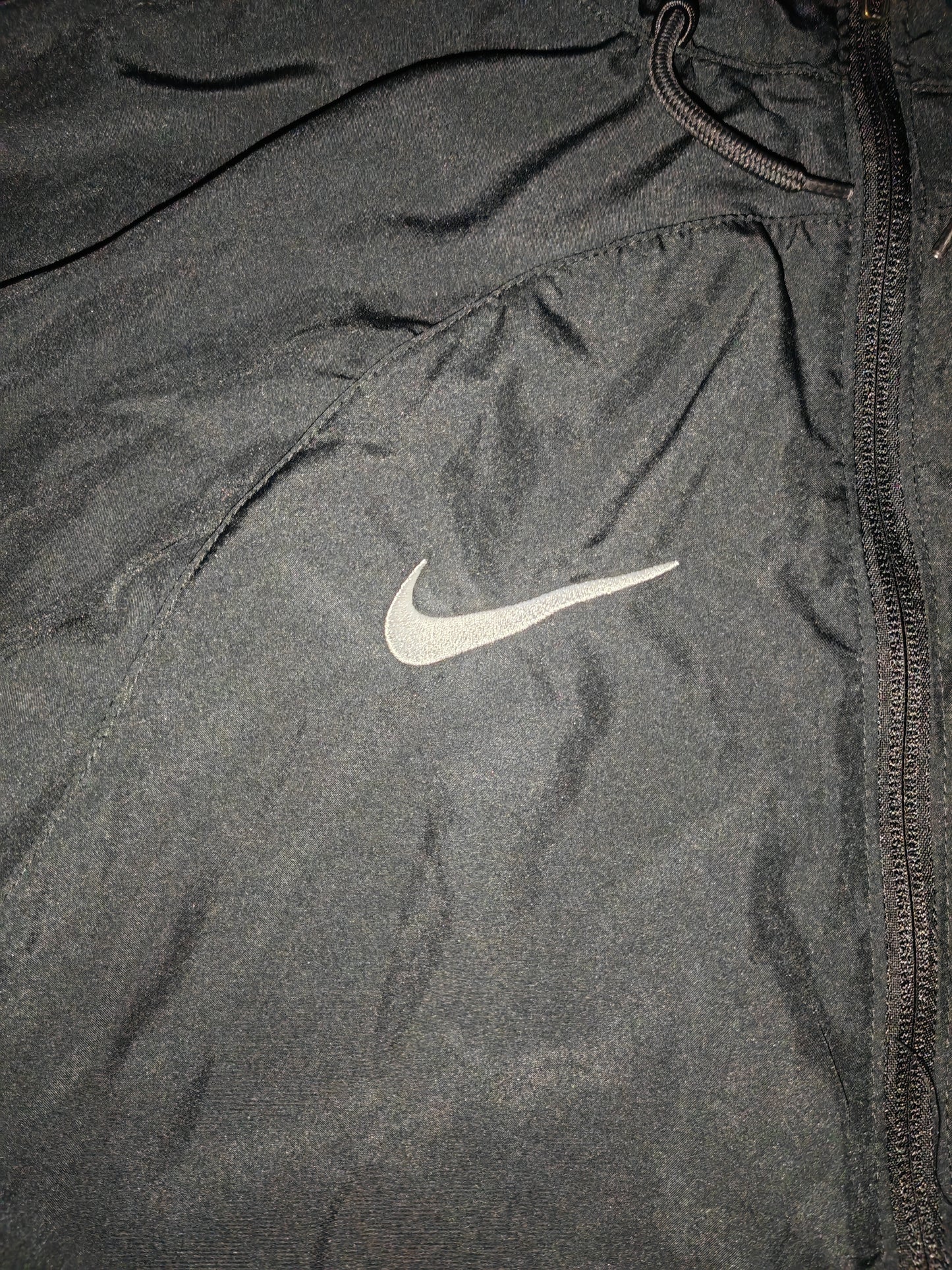 Nike Full Zip, Hooded Track Jacket, Black, Size Medium