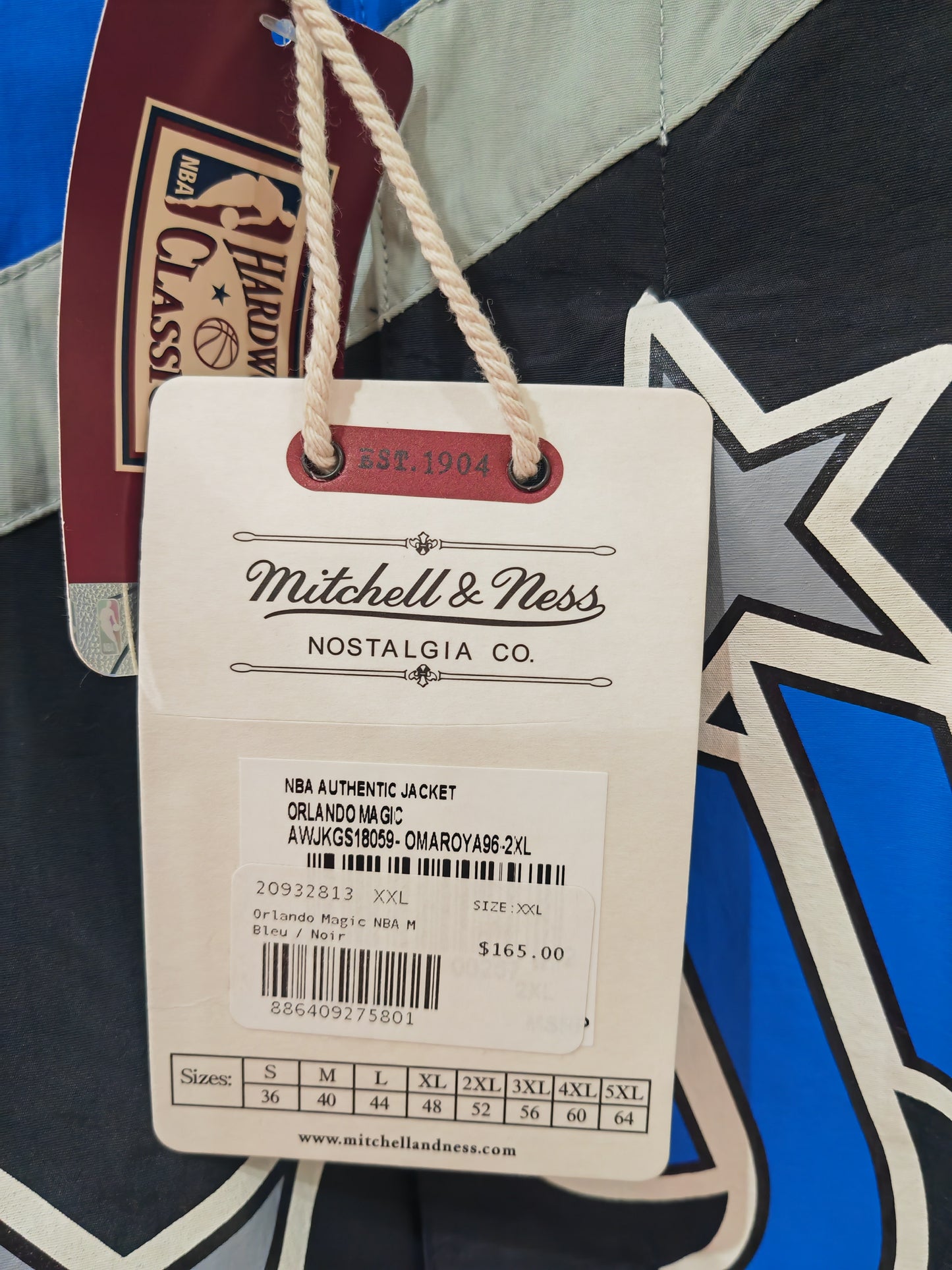 Mitchell & Ness Orlando Magic 1996/97 Style Snap Jacket, Blue/Black, Size XXL
