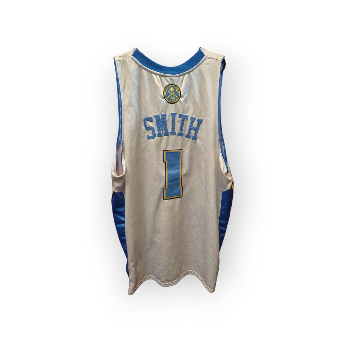 Adidas Denver Nuggets NBA Basketball Jersey, #1 Smith, White, Size 50 XL