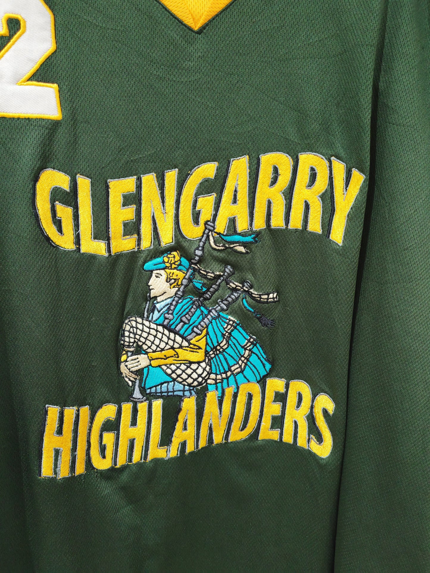 DHM Glengarry Highlanders Jr Girls League Ice Hockey Jersey, #2, Green, L/XL