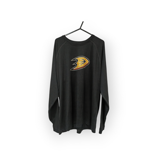 Adidas Anaheim Ducks Long Sleeve NHL T Shirt, Black, Size Medium