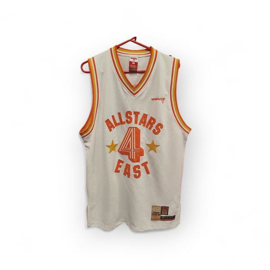 Vokal East Allstars Basketball Jersey Style Tank Top, White, Size Medium