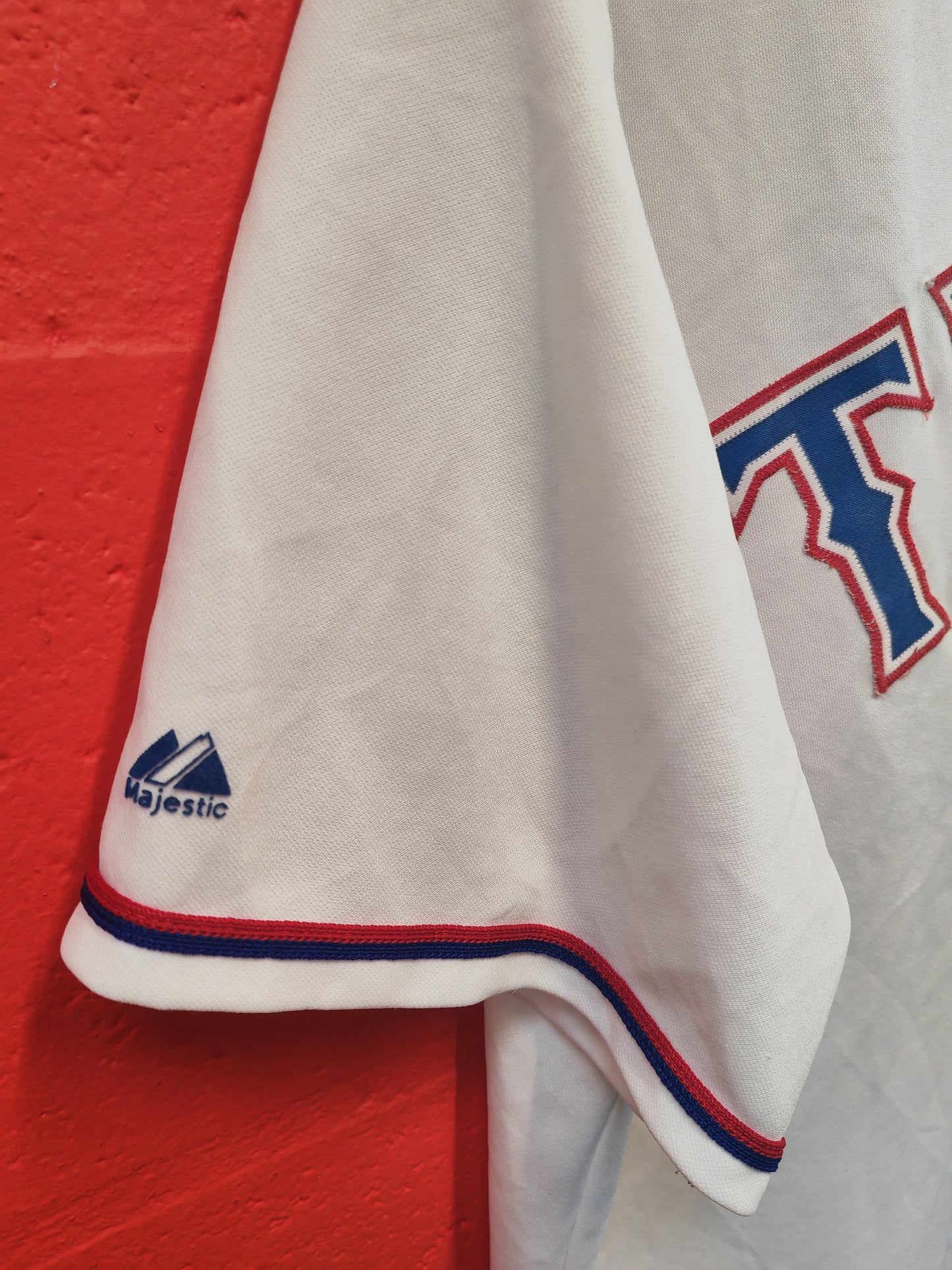 Majestic Texas Rangers MLB Baseball Jersey, White, Size XL
