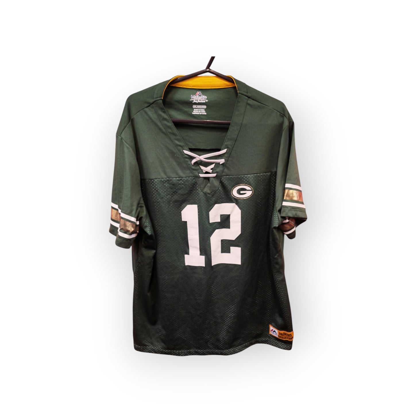 Women's Majestic Green Bay Packers NFL Jersey, #12 Rodgers, Green, Size XXL