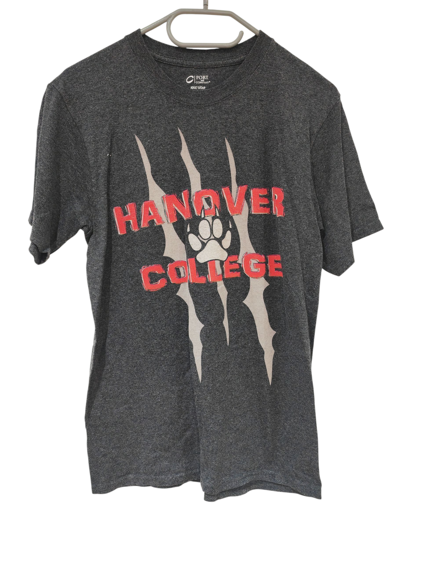 Port & Company Hanover College Short Sleeve T Shirt, Grey, Size S