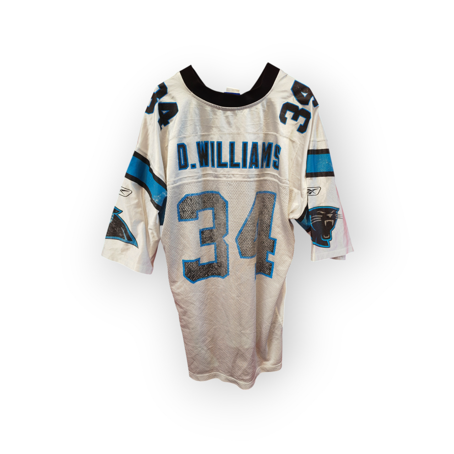 Reebok Carolina Panthers NFL Jersey, #34 D.Williams, White, Size Large