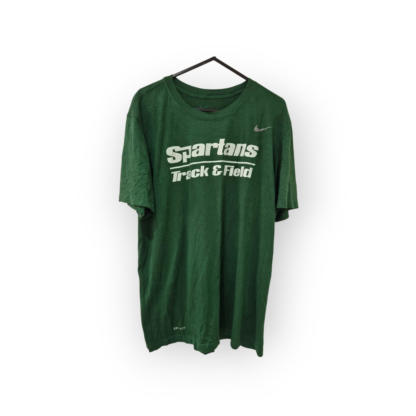 Nike Dri-fit Michigan State Spartans NCAA Track & Field T Shirt, Green, Size Medium