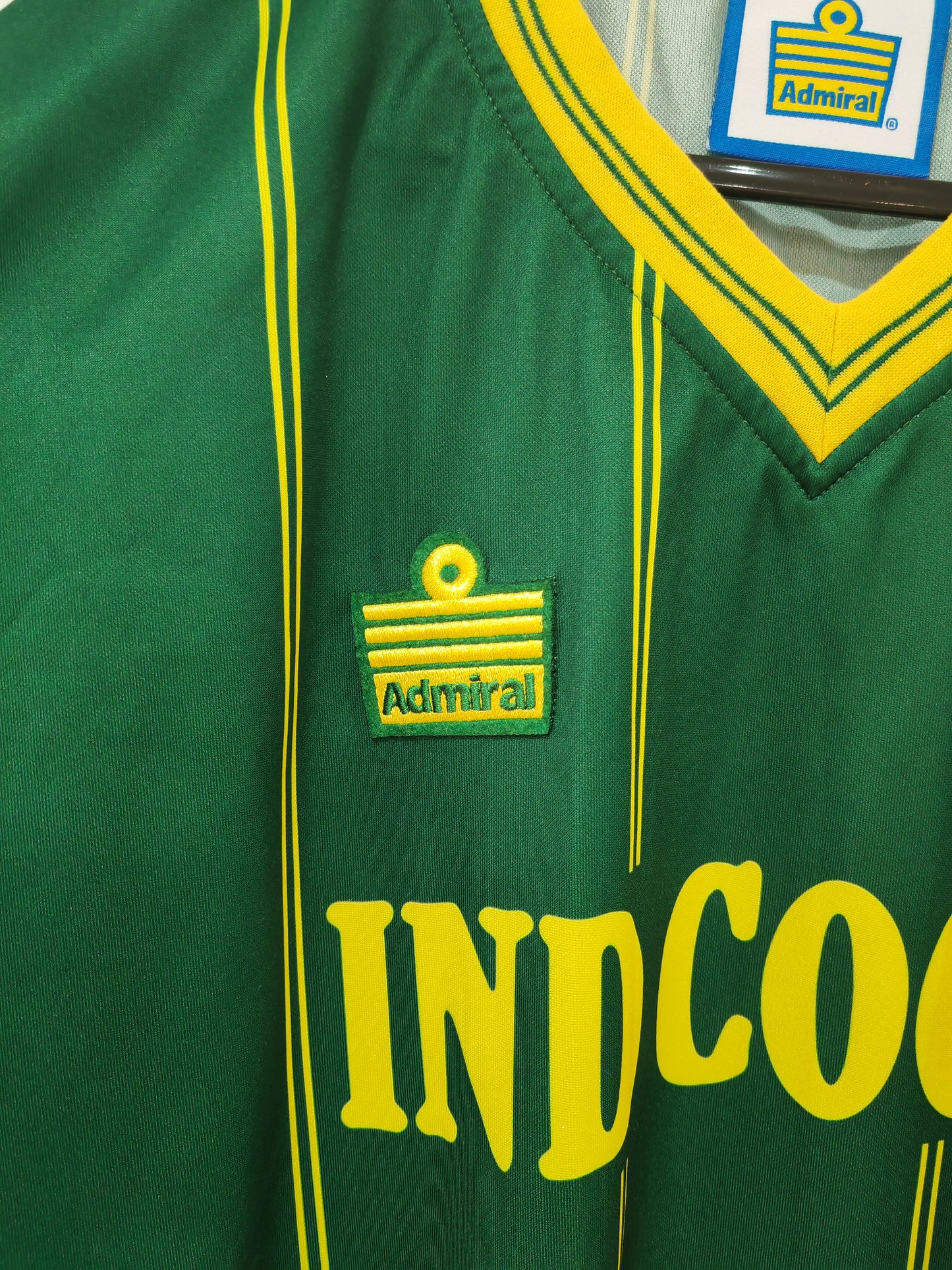 Admiral Leicester City Shirt Sleeve Official Remake Football Shirt, Green, Size Large