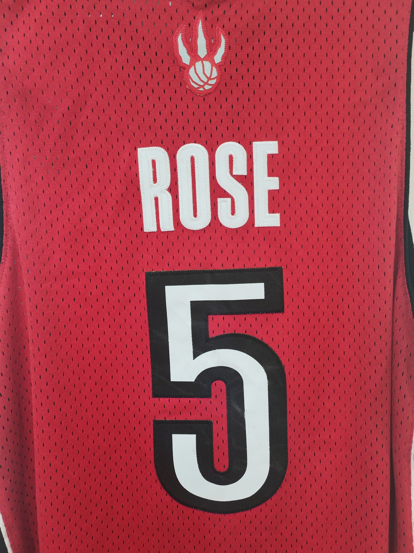 Reebok Toronto Raptors NBA Jersey, #5 Rose, Red, Size Medium +2 Length